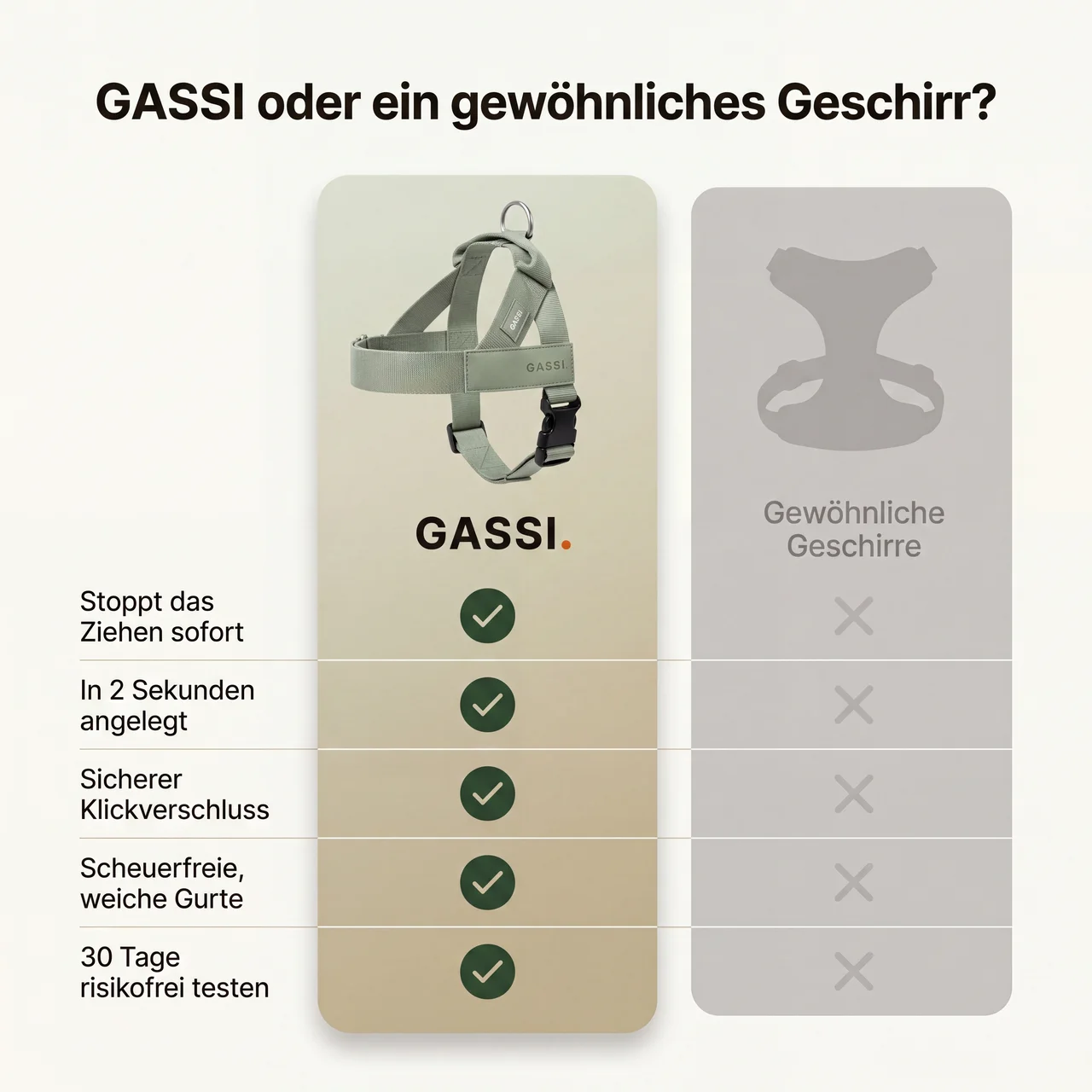 GASSI Zugstopp™ — Das Anti-Zug-Geschirr